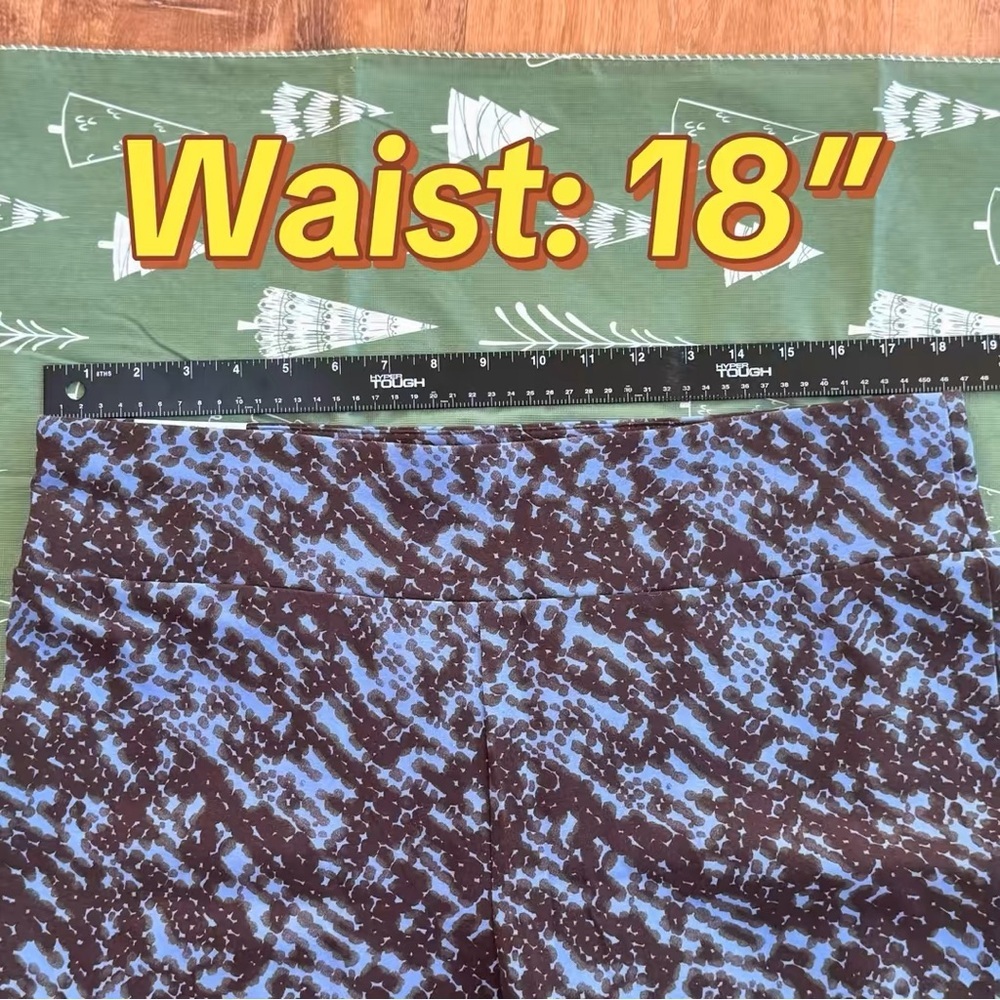 Terra & Sky Women's Plus High Waist Ankle Leggings 1X 16W-18W Snake Blue NWT 27” - Picture 7 of 10